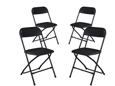 Brand new in box, set of 4, Plastic folding dining chairs