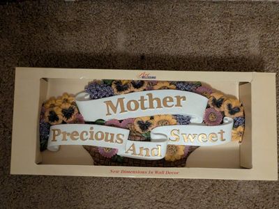 Bellissimo "Mother Precious And Sweet" Floral Wall Decor New In Box