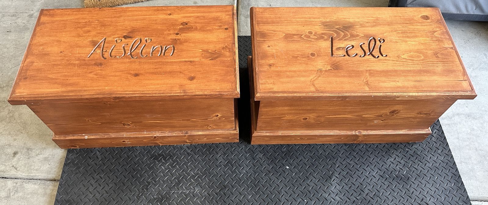 Pair Wooden Storage Chests