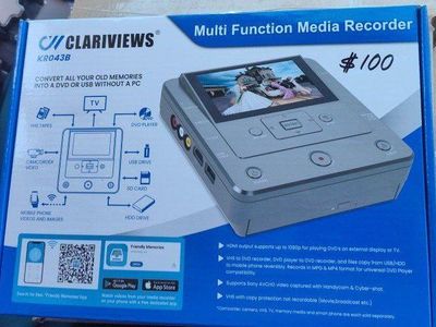 ClariViews KR043B Multi-Function Media Recorder - Convert Tapes & Digital Files to DVD/USB/SD