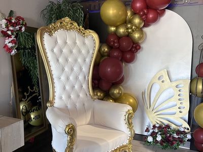 Throne Chair Rental Party | Trono Quinceañera Photos shoot birthday baby shower