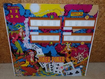 Rare EM Gottlieb JOKER POKER Pinball Backglass