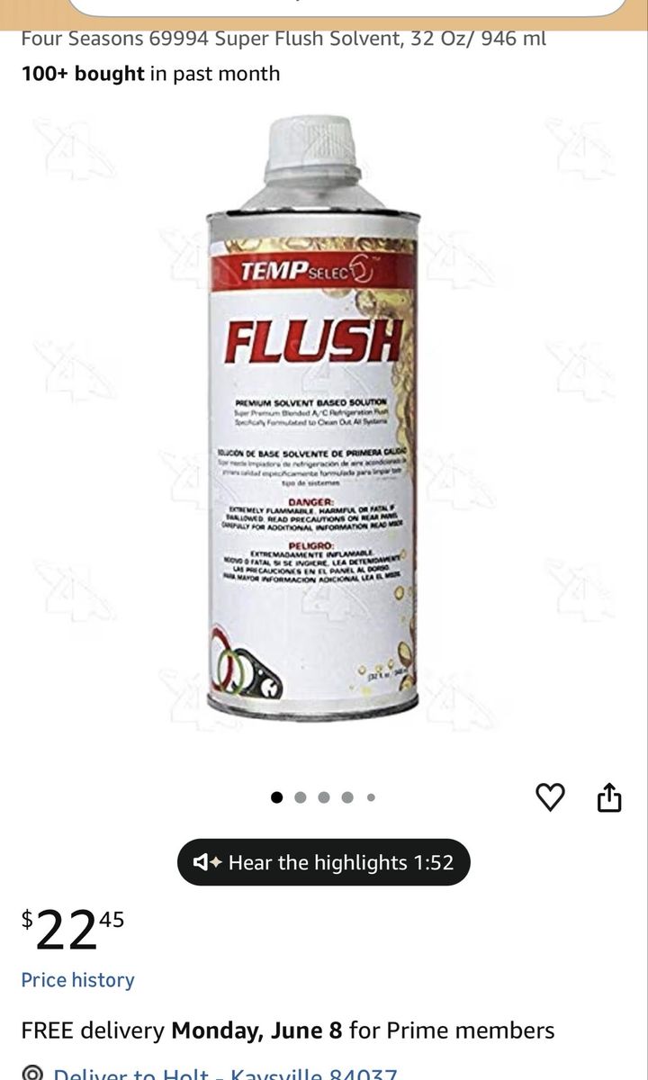 Temp Select AC Flush - Solvent For Cleaning Out Air Conditioner Systems- $10 Each