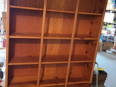Solid Wood Pine Bookcase (48" x 80") – Very Good Condition
