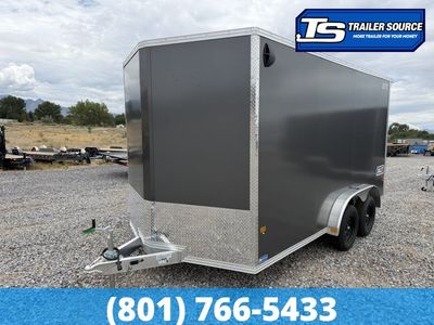 7.5x14 Alcom EZ Hauler XLT Aluminum Enclosed Cargo Trailer - 7'0" Interior - 7K GVWR - .080 PolyCor, Rear Spoiler, Translucent