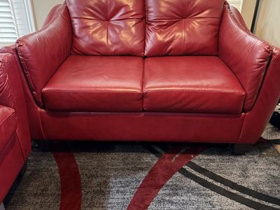 Leather Sofa and Loveseat Set