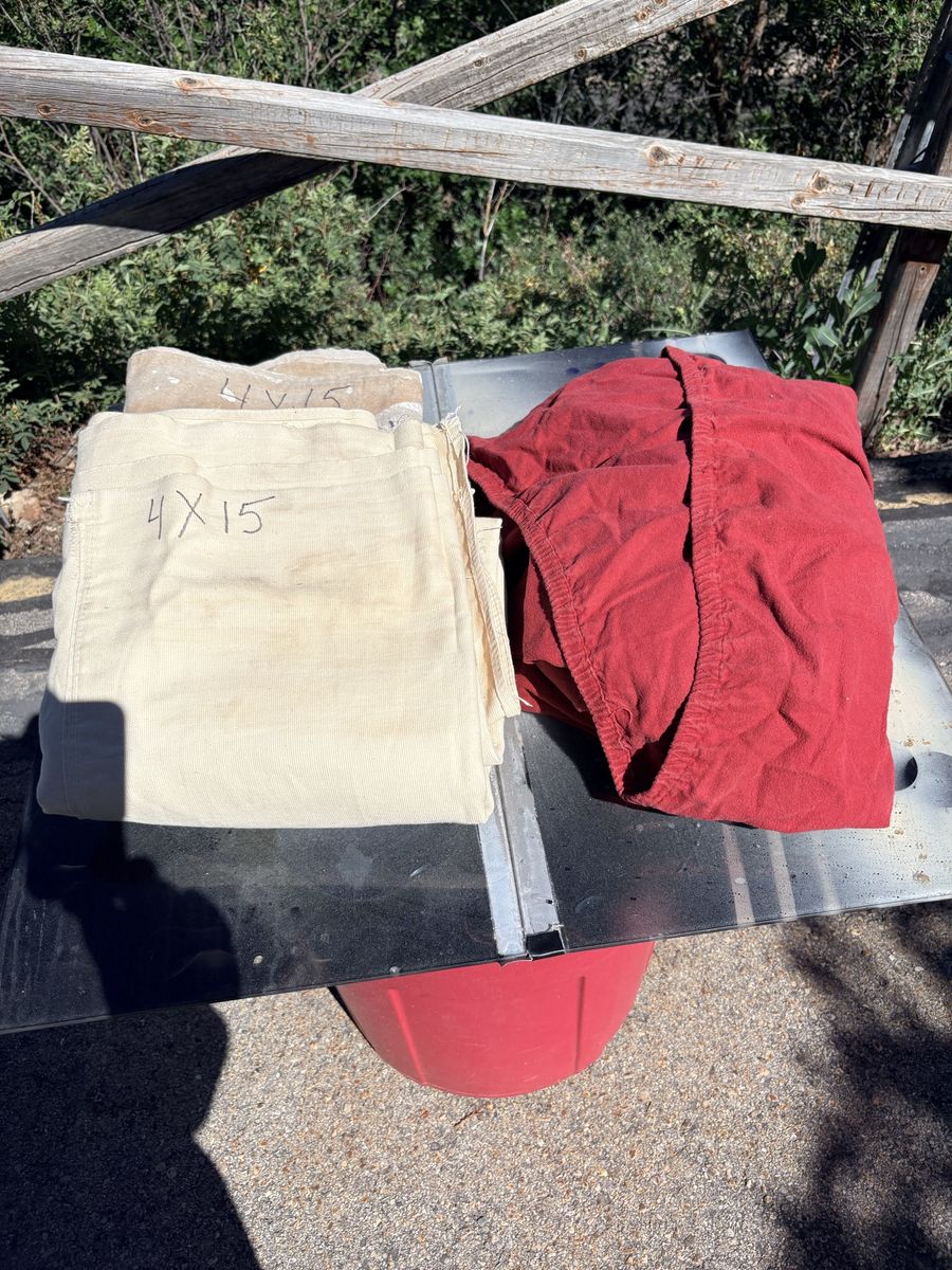 Drop clothes 12 total. 7 canvas and 5 cloth 5.00 ea