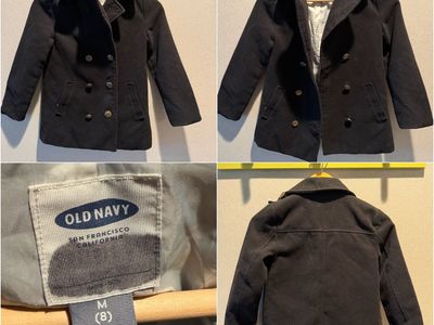 Old Navy Black Pea Coat Jacket Size M (8)