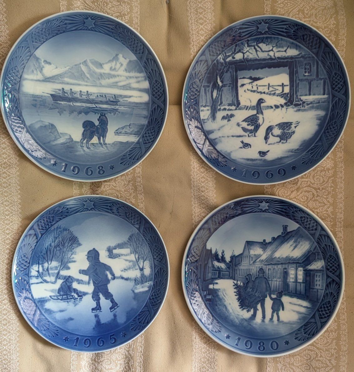 4 Royal Copenhagen Christmas Plates