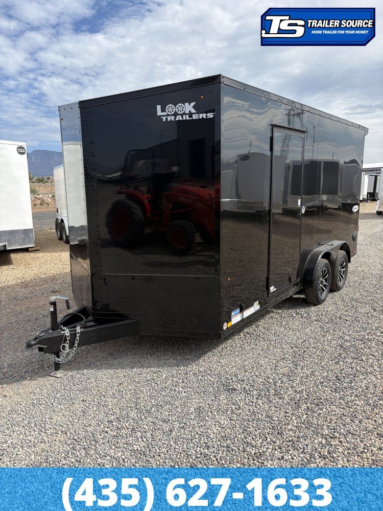 7.5x16 Look Element SE Enclosed Cargo Trailer - 7'0" Interior - 7K GVWR - Alloy Wheels, Black Out Package, Rear Spoiler w/ Load