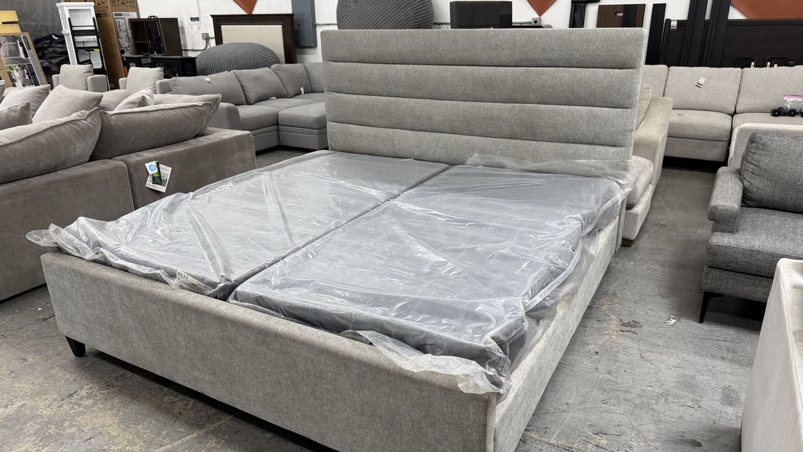 Bed King Size with spring box Fabric