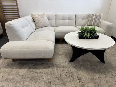 GRAY COSTCO FABRIC SECTIONAL SOFA COUCH