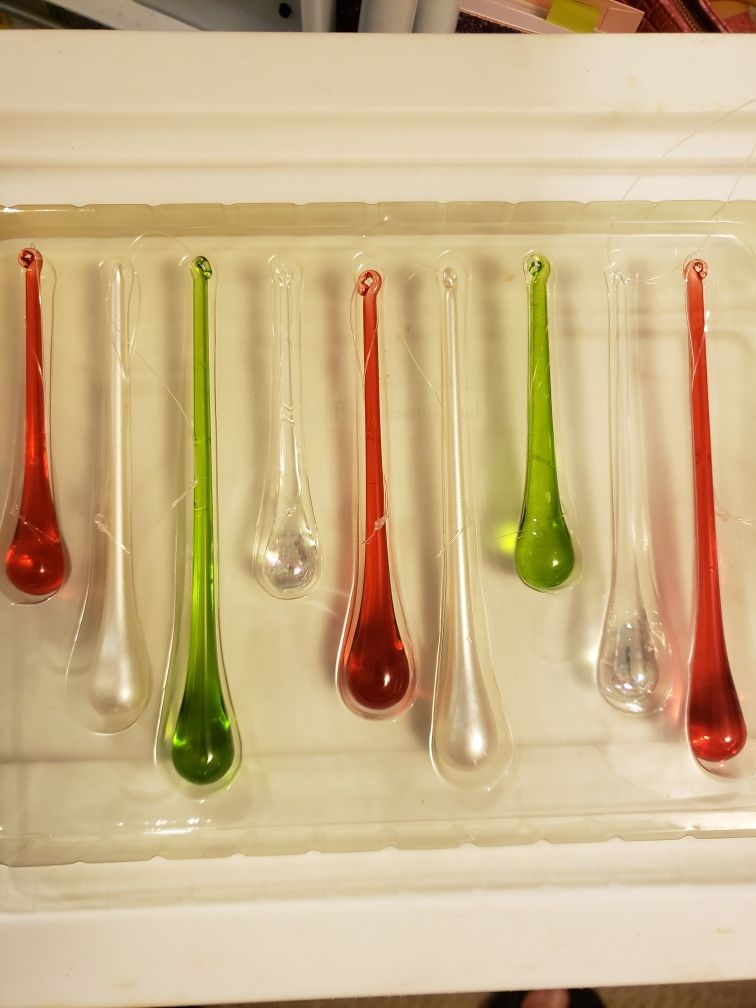 42 Pieces Christmas Glass Teardrop Ornament Set