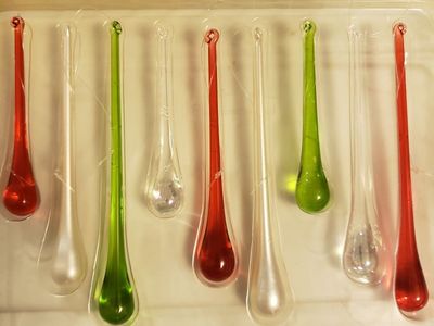 42 Pieces Christmas Glass Teardrop Ornament Set