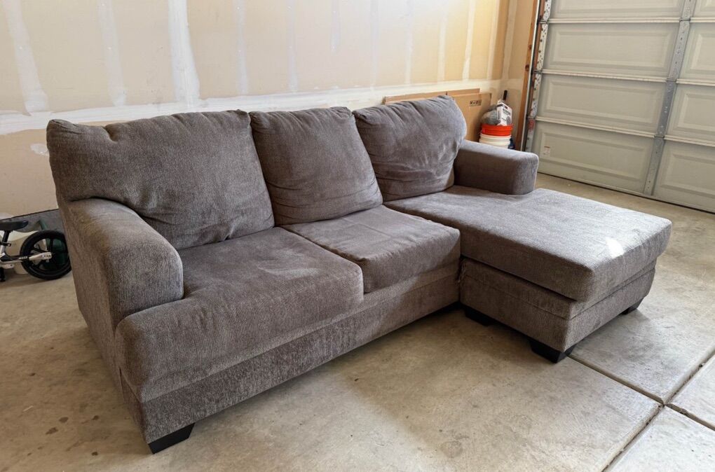 Grey Reversible Chaise-will Deliver