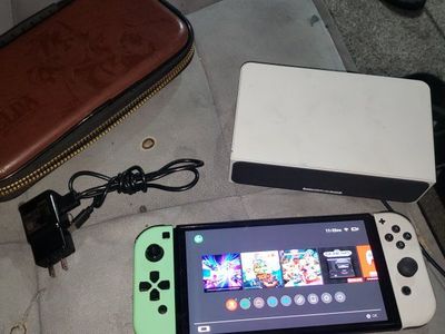 Nintendo Switch OLED Model w/ Dock, Charger & Zelda Carrying Case - Used