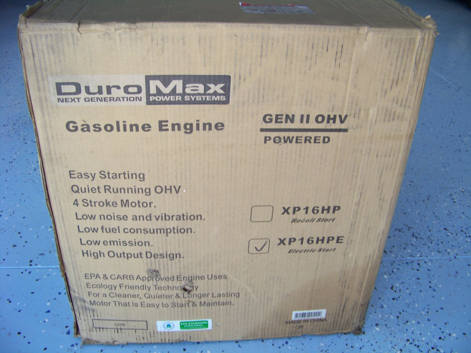 Duro Max  16 hp electric or recoil start  Gas engine new in box