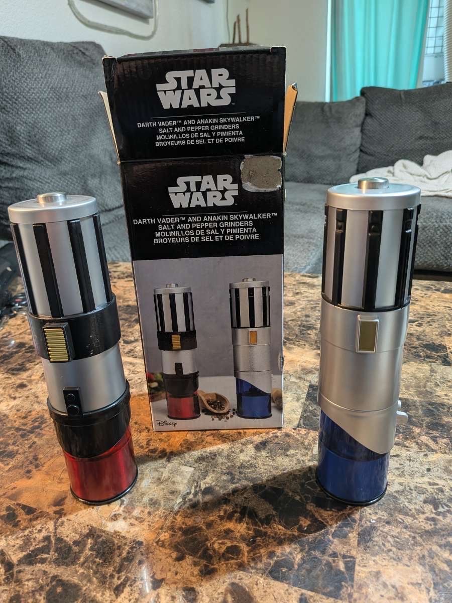 Star Wars Lightsaber Salt and Pepper Grinders - Darth Vader & Anakin Skywalker