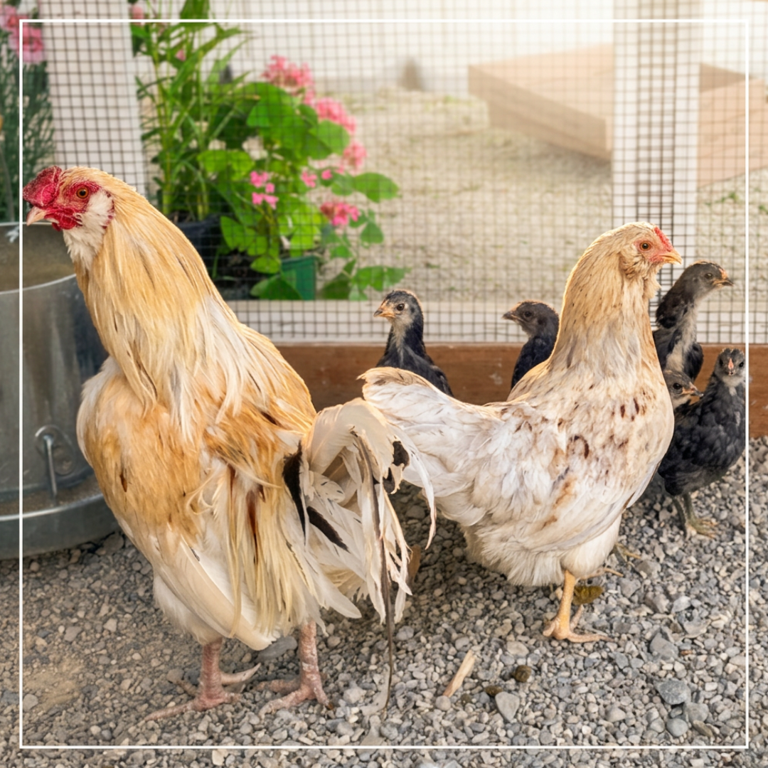 Family of Bantam Chickens