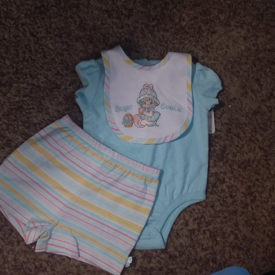 3 PIECE PRECIOUS MOMENTS SHORTS SET...6-9 MOS.