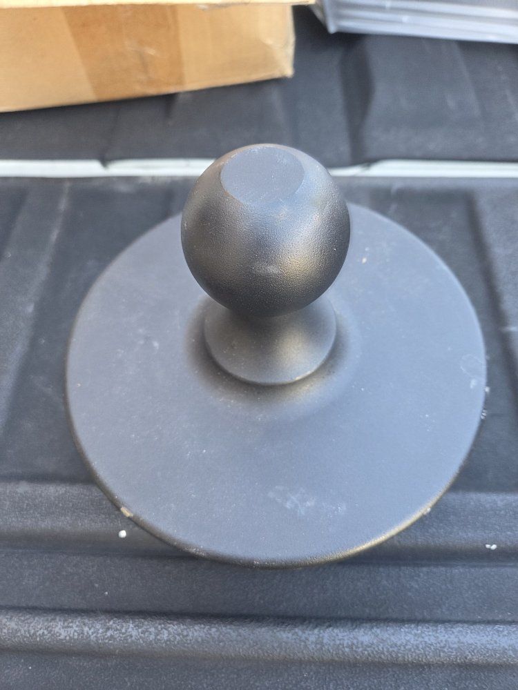 Gooseneck Trailer Hitch Ball with Base Plate Black