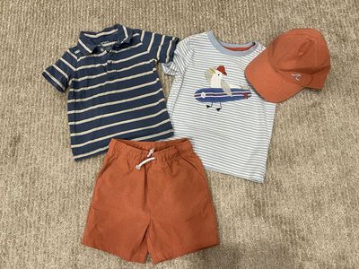 14 Matching Baby Boy Summer Outfits Lot - Size 18M - Shirts, Shorts, Hats
