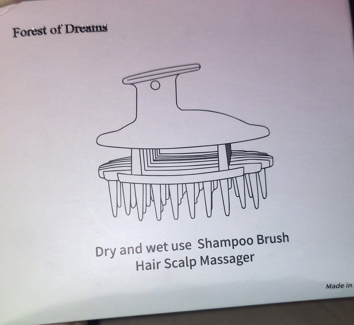 Forest of Dreams Shampoo Brush & Hair Scalp Massager - Dry/Wet Use, Silicone Bristles