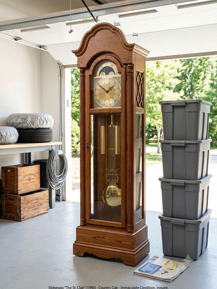Ridgeway The St. Clair (1990) Country Oak Grandfather Clock - Immaculate Condition