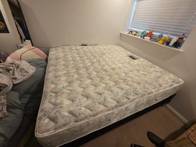 Used King Size Firm Mattress and Box Spring Set - Good Condition