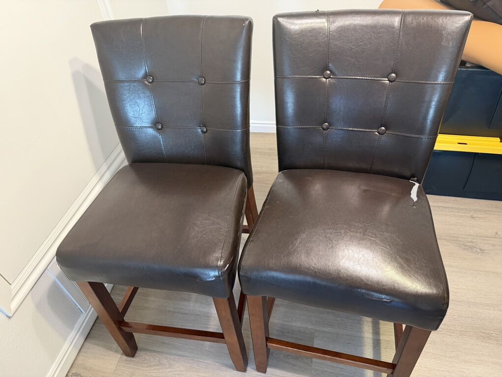 Two Bar Top Chairs - Matching Pillows