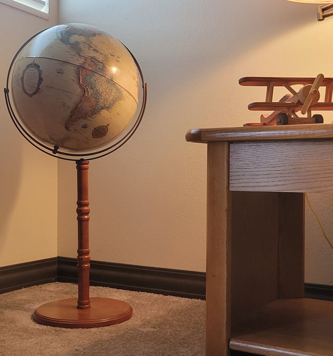Replogle Commander II Floor Globe, Antique 16"