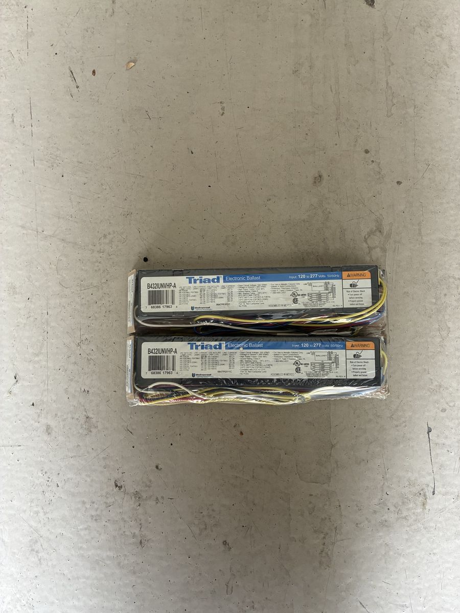 Triad B432IUNVHP-A Electronic Ballast, 2 Pack, Sealed/New in Wrap, $30 Each