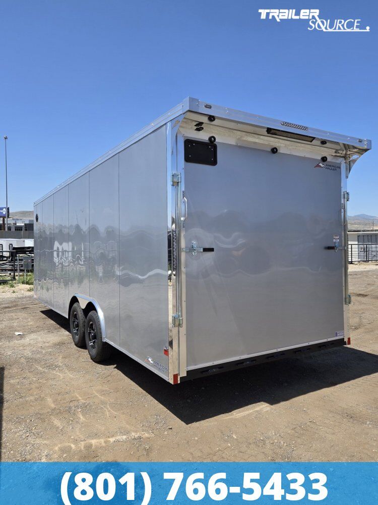8.5x24 American Hauler Mach Enclosed Car Hauler Trailer - 7'6" Interior - 10K GVWR Rear Spoiler w/ Load Lights