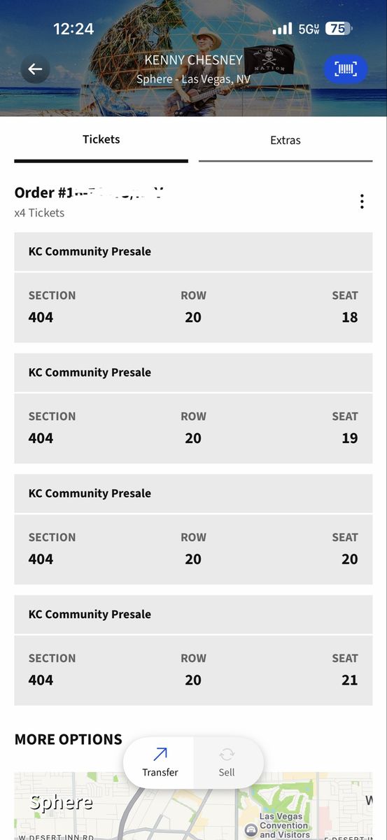 Kenny Chesney SPHERE Las Vegas Fri June 19th
