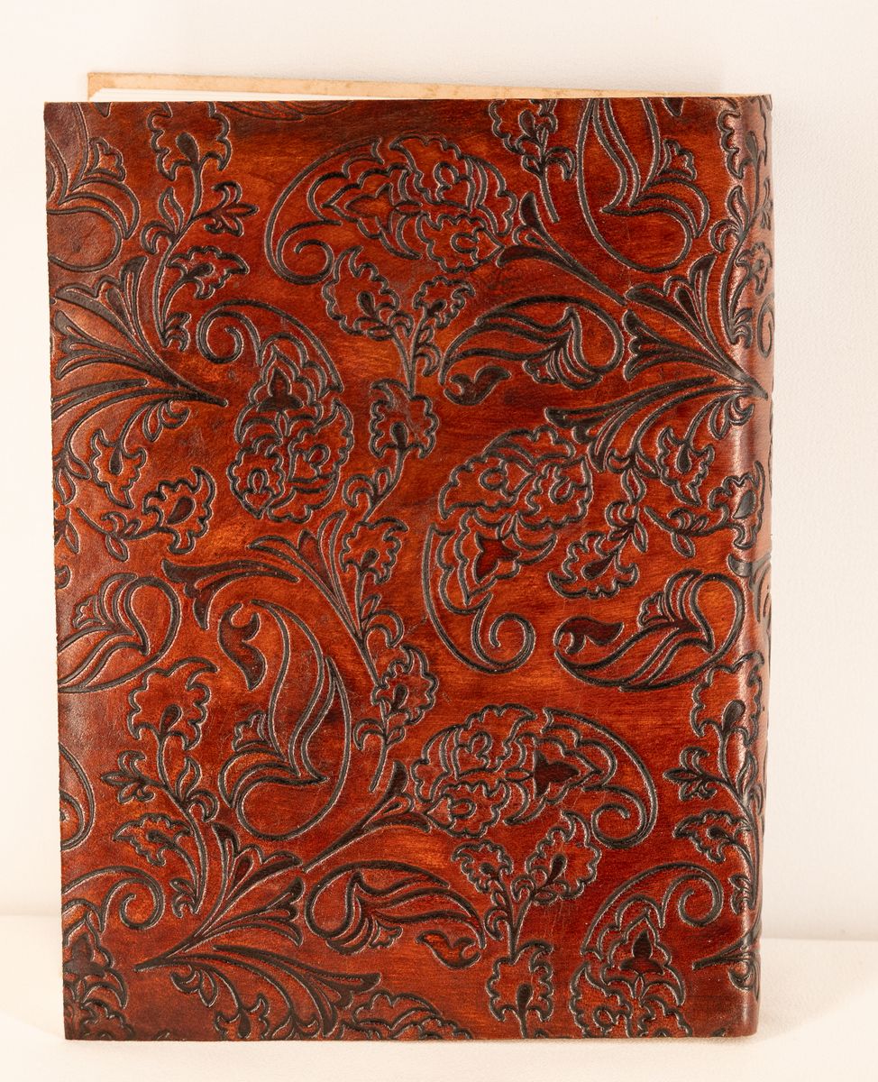 Red/brown Flower Leather Journal