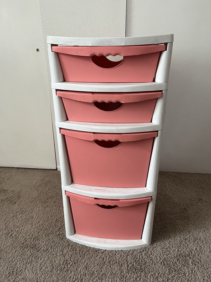 Pink & White Sterilite Drawers/Bins