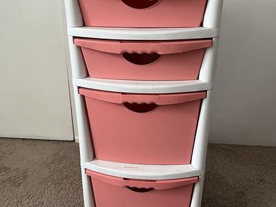 Pink & White Sterilite Drawers/Bins