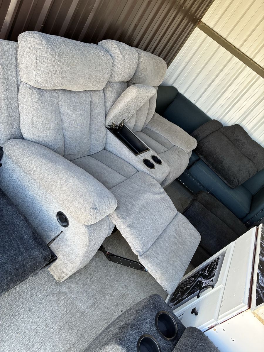 Comfy grey recliner couch