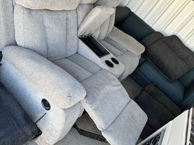 Comfy grey recliner couch