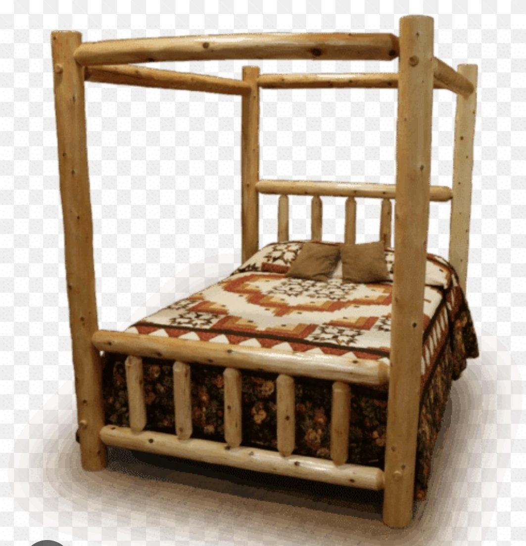 cedar canopy bed frame  queen size
