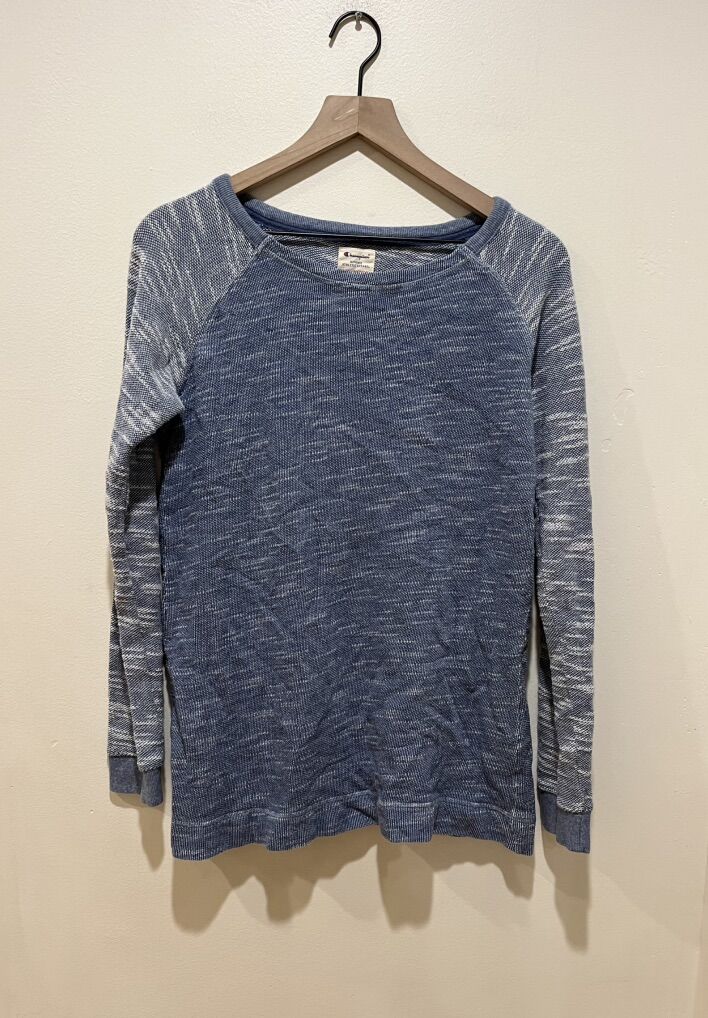 Champion Blue and White Long Sleeve Knit Top