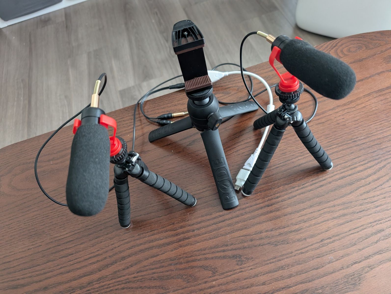 Ultra compact portable two person podcasting/recording setup