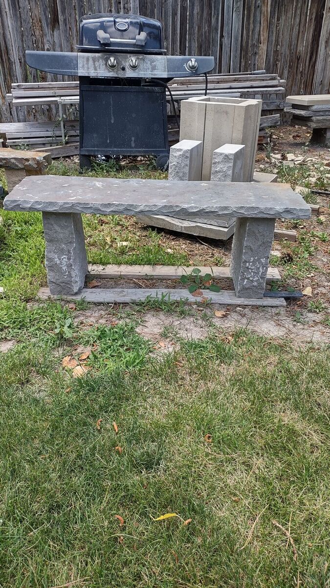 Gray stone bench