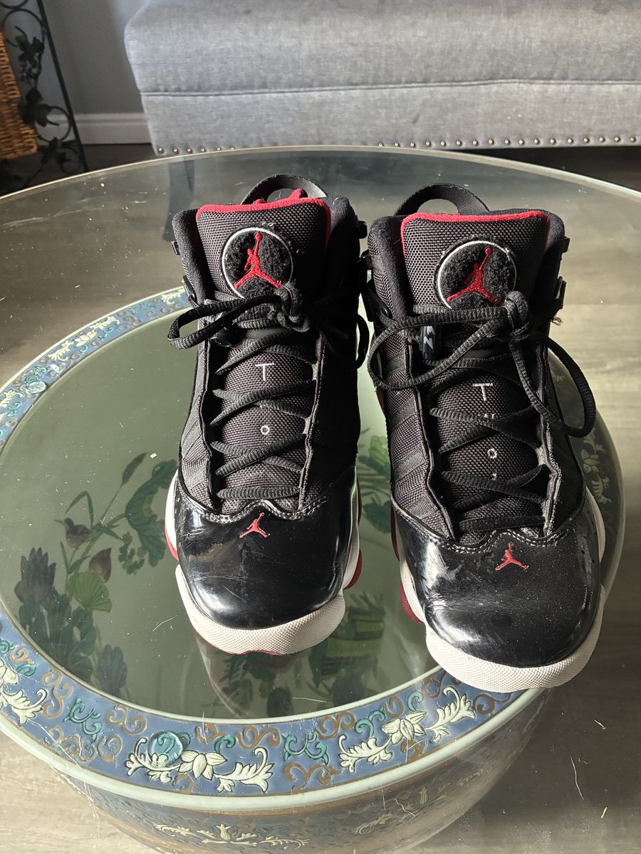 Air Jordan’s 6 rings bred size 10s Black and red. New Cond.