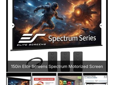 Msrp $800 Elite Screens Spectrum Series 150-Inch Motorized Projector Screen (Electric150H2)