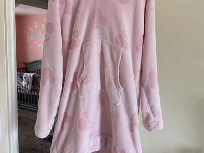 Disney Pink Mickey Mouse Faux Fur Hoodie Blanket Oversized