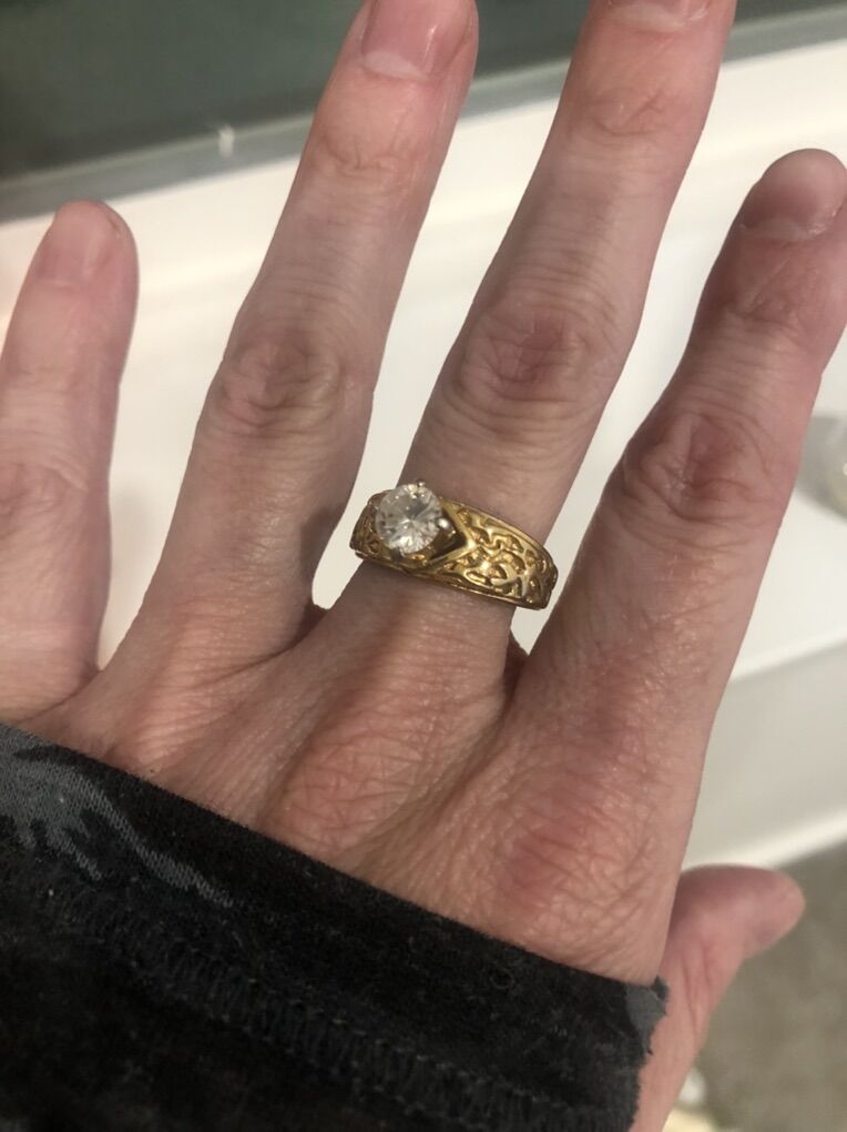 ANTIQUE ART DECO Vermeil Gold TOPAZ Ring