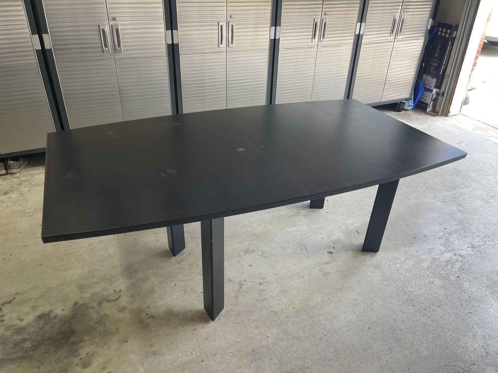 Dining table with internal leaves for expansion 77" to 108" x 43" wide