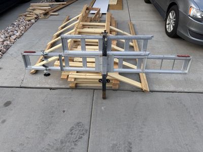 Universal Aluminum Motorcycle & Bike Hitch Rack - Fits 2" Receiver - Needs Repair