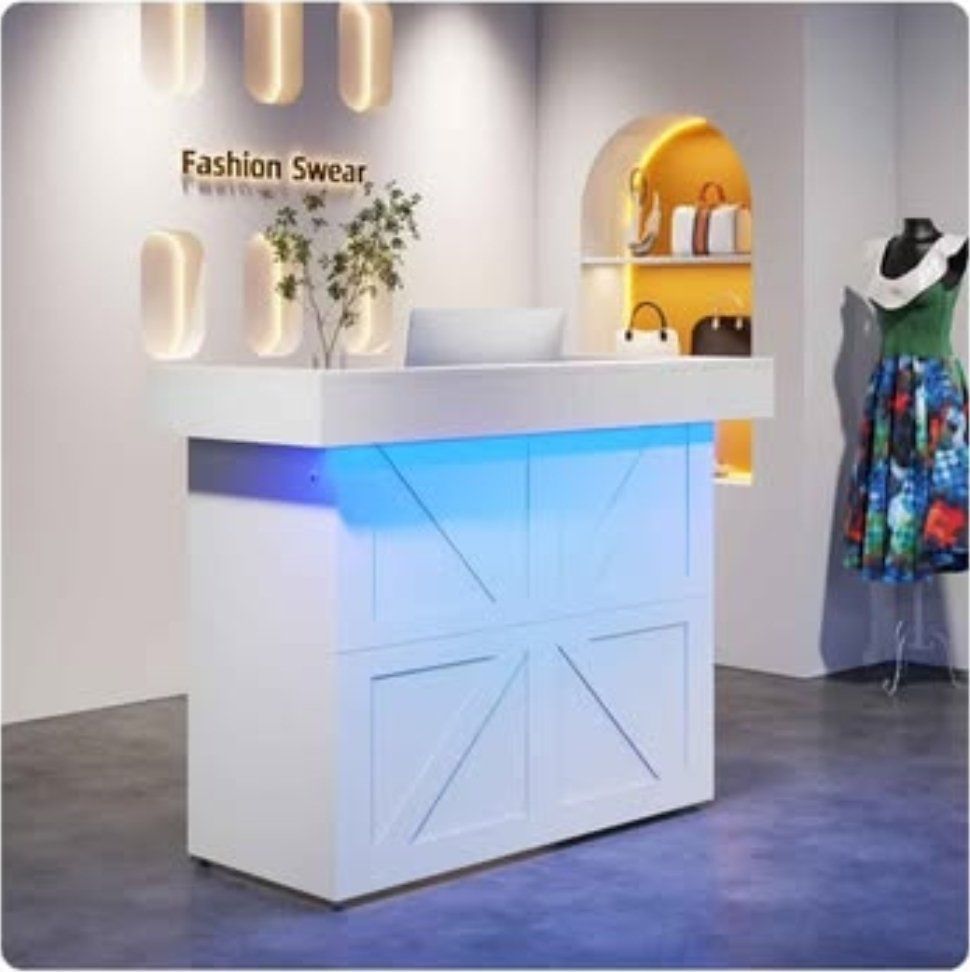 48" Reception Desk, White, 2 Available